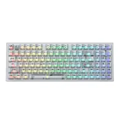 REDRAGON - - Teclado Pollux Pro K628CT Wireless Ice Silver Lineal