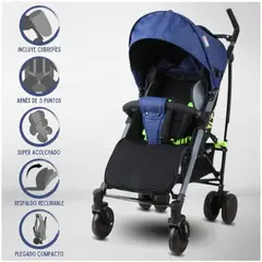 BABYGO - Coche Bastón Deportivo NITRO Blue