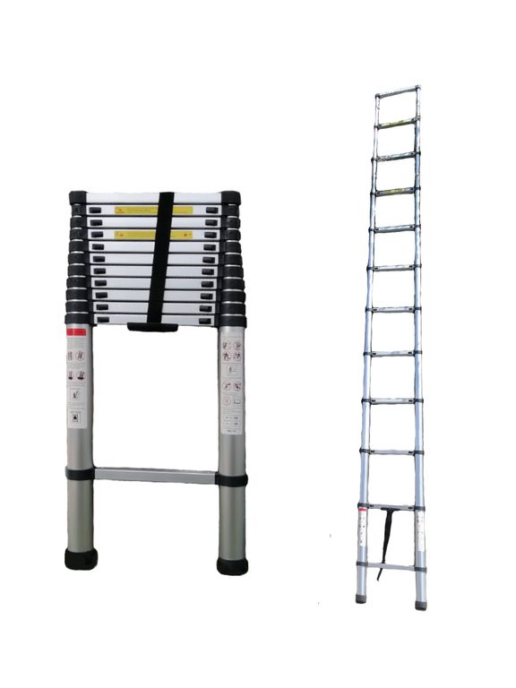 Escalera Telescopica 4.7 metros Retractil 150kg 12 Pasos 4.7m