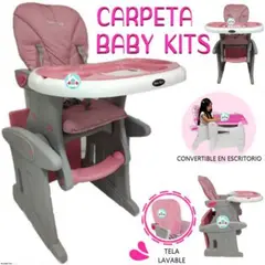 BABY KITS - Silla Carpeta 3 En 1 Comer/Estudiar/Jugar ROSA