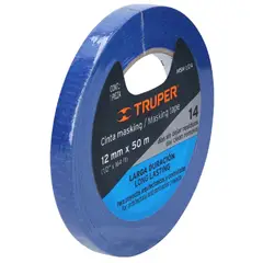 TRUPER - Cinta masking azul de 1/2" x 50 m para pintor,