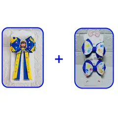 GENERICO - Lazo Escolar + Parecitos para Cabello Niña - Moñitos Lindsey