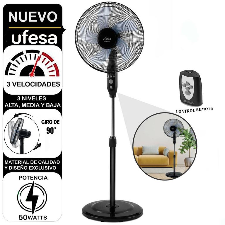 Ventilador Pedestal con Control y Temporizador