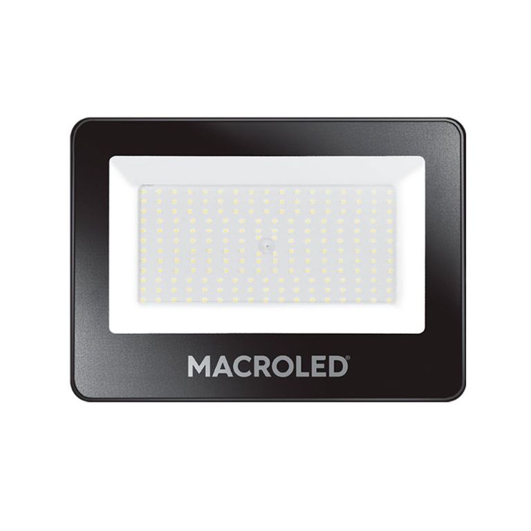 Reflector Led Negro 200W Ip65 100-240Vac Luz Cálida 3000K - MACROLED