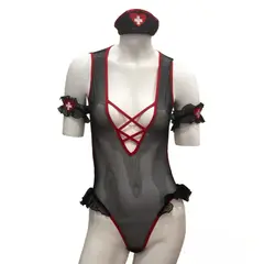 BOMBON ROJO - Disfraz de Lenceria Enferma Seductora