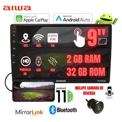 AIWA - Autoradio Android BT 2GB RAM + 32GB LCD 9" HD 2 Din AW-A802BS