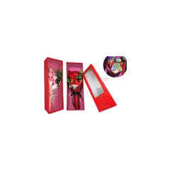 GENERICO - Ramo De Rosas Artificiales Luces Led En Caja Regalo Elegante - Rosado