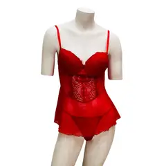 BOMBON ROJO - Babydoll Sexy Con Copa