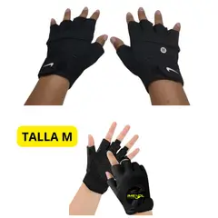 GENERICO - Guantes mitones color Negro Gym fitness Lycra MEDIUM