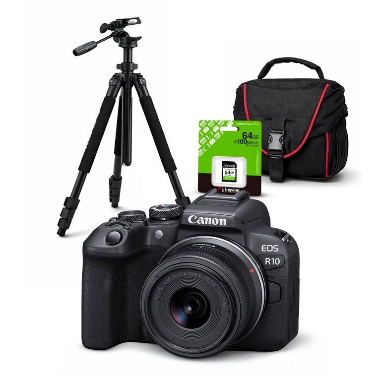 Cámara EOS R10 Lente RF-S 18-45mm Kit Deluxe de Accesorios