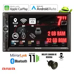 AIWA - Autoradio Android 2GB RAM + 32GB 2 Din 7" HD BT GPS AW-A502BT