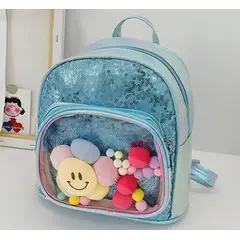 GENERICO - Mochila Kawaii Niñas Girasol Celeste