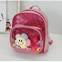 GENERICO - Mochila Kawaii Niñas Girasol Fucsia