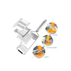 GENERICO - Rallador de acero inoxidable con 3 cuchillas para verduras