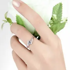 GENERICO - Anillo Compromiso Infinito Bañado Oro Blanco18K San Valentín Genieka