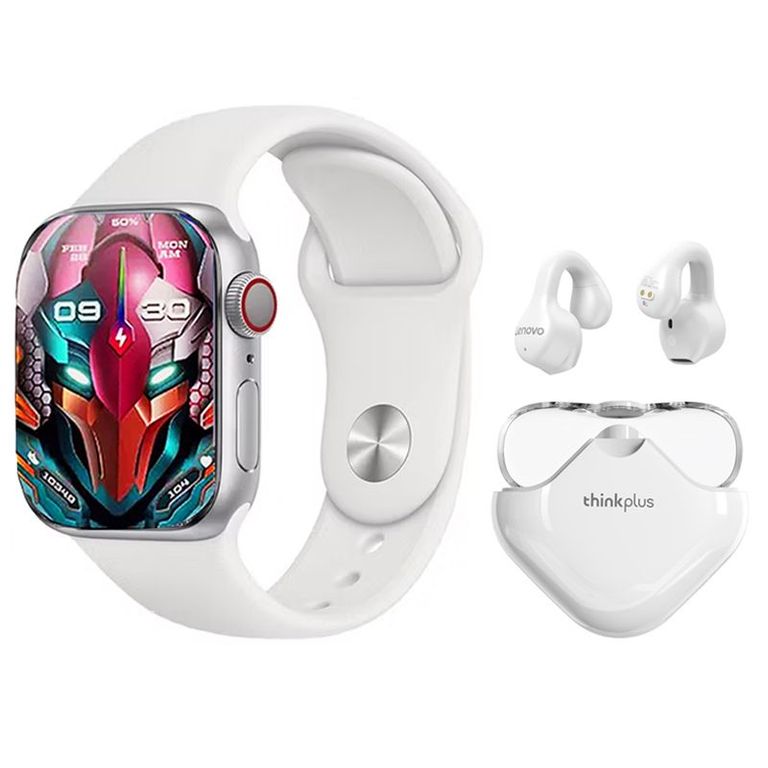 Audífonos XT61-Blanco y Toumi S9 PRO-W Watch Reloj inteligente