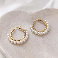 IMPORTADO MC - Aretes perlas dorado