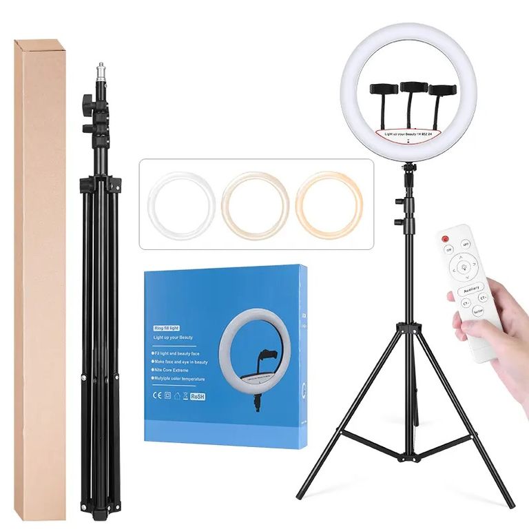 Aro Anillo Luz Led de 45 cm con Control + Trípode