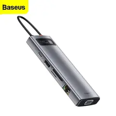 BASEUS - Hub tipo C 9 en 1 Hdmi Vga Rj45