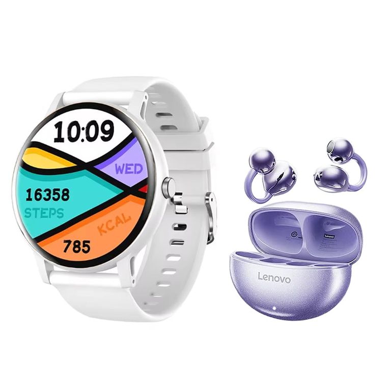 TA140 Audífonos-Morado y Toumi Fit 2-W Reloj inteligente