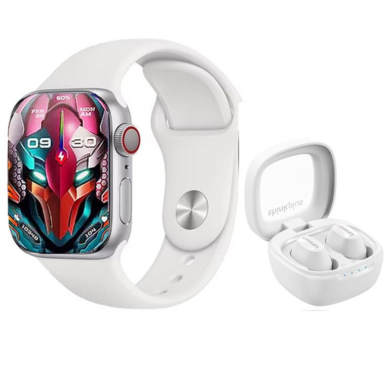 Audífonos XT62-Blanco y Toumi S9 PRO-W Watch Reloj inteligente