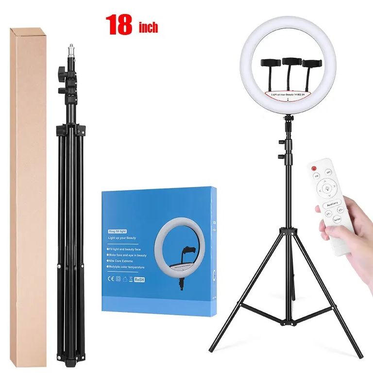 Aro anillo Luz Led 45 cm con Control + Trípode LJJ-45