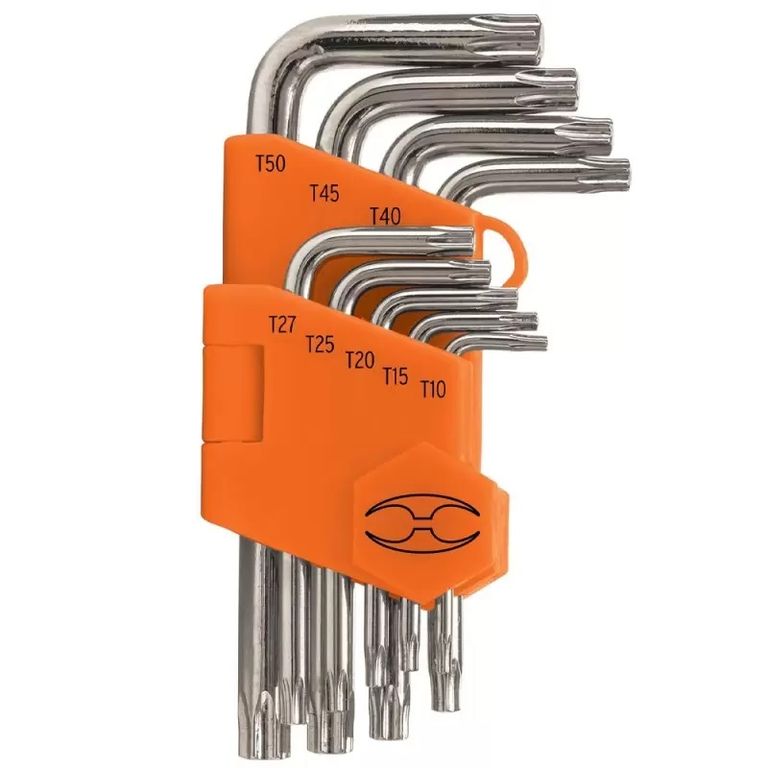 Juego de 9 llaves Torx con organizador abatible 15554