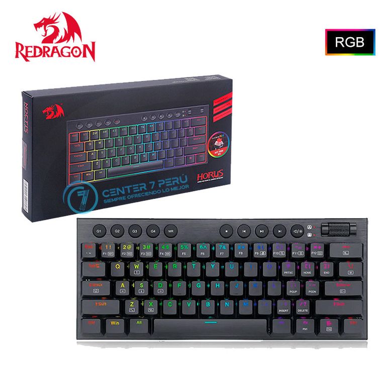 Teclados HORUS 60 BLACK Wireless English K632-PRO-RGB RED