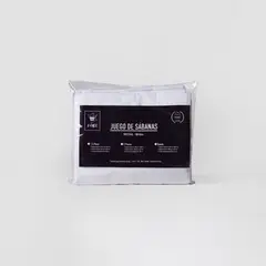 GENERICO - Set De Sábanas Lisa 100 Algodón180 Hilos 1.5 Plz Blanco