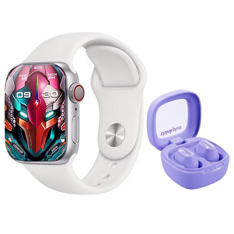 Audífonos XT62-Morado y Toumi S9 PRO-W Watch Reloj inteligente