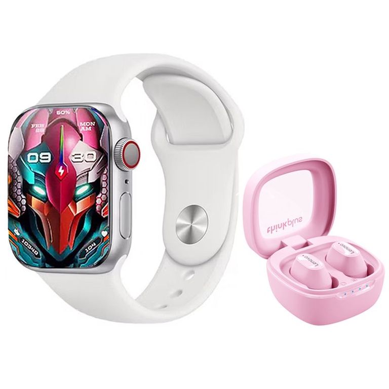 Audífonos XT62-Rosa y Toumi S9 PRO-W Watch Reloj inteligente