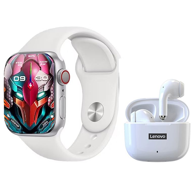Auriculares LP40 Pro-Blanco y Toumi Watch S9 Pro-W Reloj