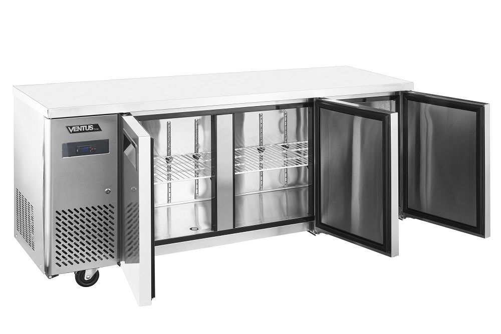 Mesón Refrigerado Acero Inox Refrigerado 3 ptas VMR3PS-480