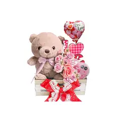 GENERICO - Adorno Box Oso De Peluche con chocolates Amor San Valentín