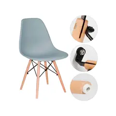 OFIDEAS - Silla de Comedor Diseño Eames Color Gris