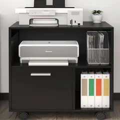 AMUEBLE - MUEBLE AUXILIAR PARA IMPRESORA "VALDERA" NEGRO tiendas