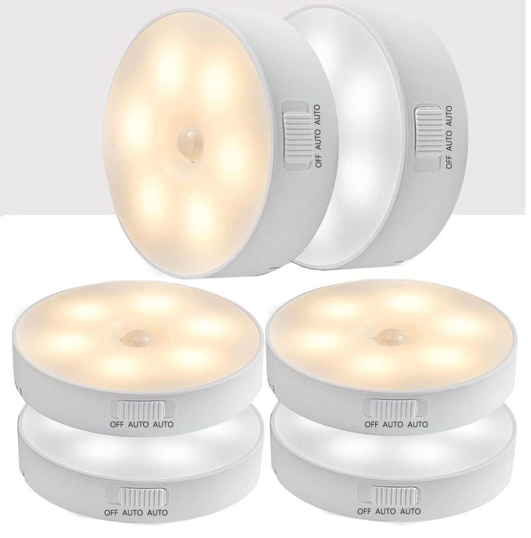 Luces Led con Sensor de Movimiento Recargable Paquete de 6 Luces Led