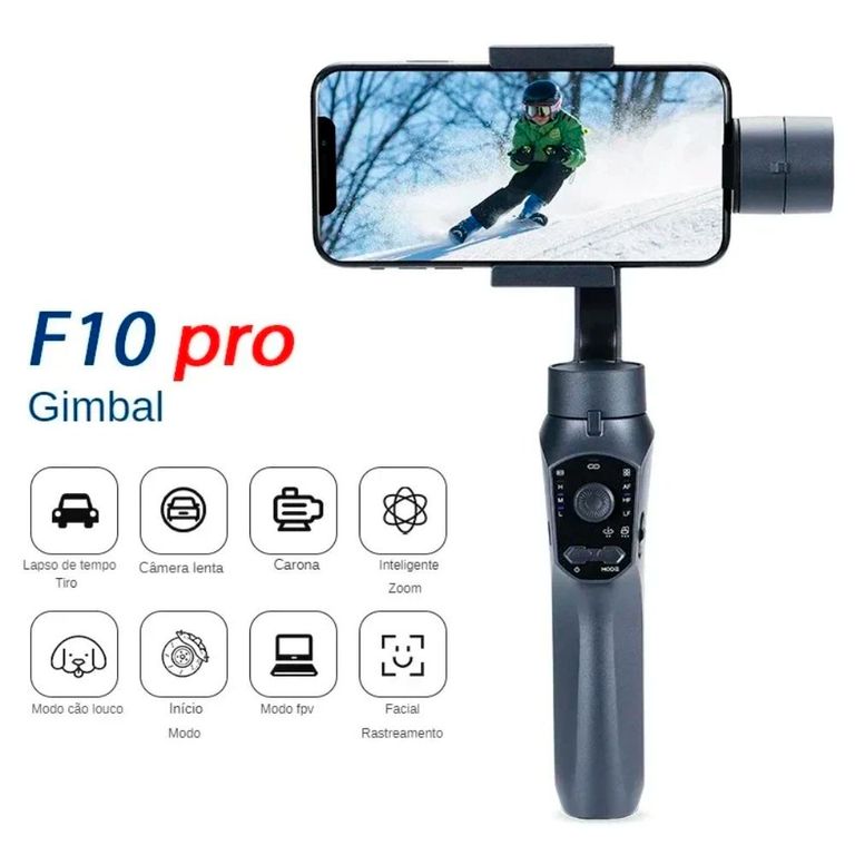 Gimbal F10 Pro 3 Ejes Negro Estabilizador de Imagen Camara smartphone
