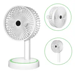 SEISA - Mini Ventilador Eléctrico Escritorio Portátil Recargable 3 Velocidades