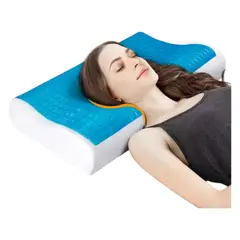 GENERICO - Almohada Ortopedica Cervical Viscoelastica Con Gel y Funda de fibra de Bambú