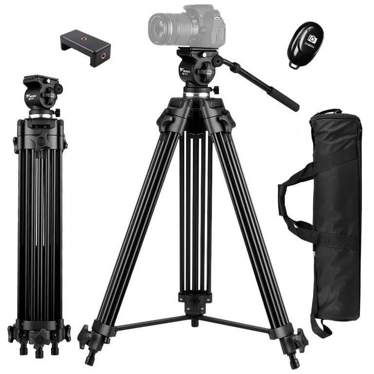 Trípode Profesional 190 cm WF-717 + Disparador Bluetooth