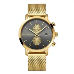 HANNAH MARTIN - Reloj Acero Dorado con Negro HAN-27_.