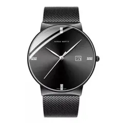 HANNAH MARTIN - Reloj Acero Negro con Plateado HAN-29_.