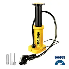 UYUSTOOLS - Inflador pedal para pelotas, bicicletas 100 PSI -