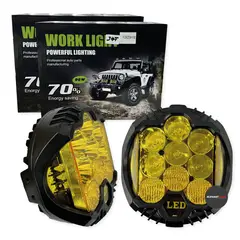 GENERICO - Faro Neblinero LED Luz Trabajo Neblinera Amarilla 4x4 1pc