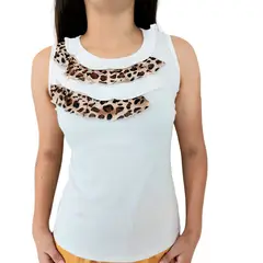 MARWAL - TOP ANIMAL PRINT - THATIS COLLECTION - CREMA Y NEGRO