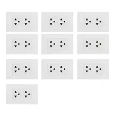 CUBULL - Toma Corriente Doble con Línea a Tierra Pack x 10 unidades
