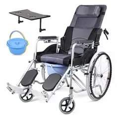 GENERICO - Silla De Rueda Neurologica Reclinable 180 Grados Con Mesa y Basin