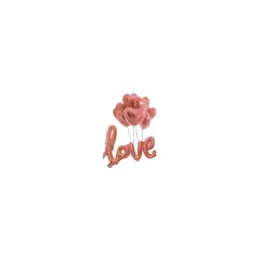 GENERICO - SAN VALENTIN - - Set de 06 globos – love y corazones rosa