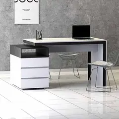 TU MESITA - Escritorio y Archivero Doble Cara Premium Blanco con Negro